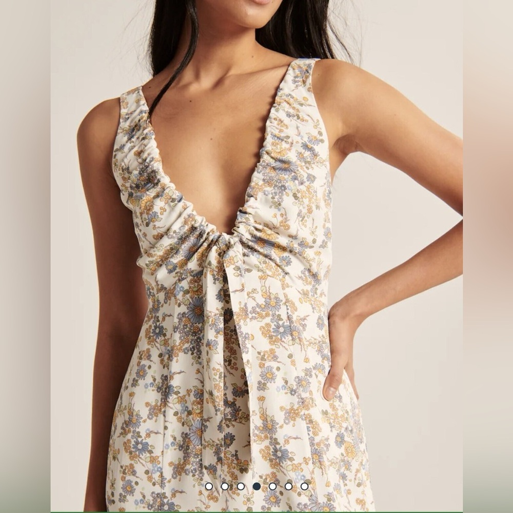 Abercrombie & Fitch cinched neck slip midi dress - XXSP